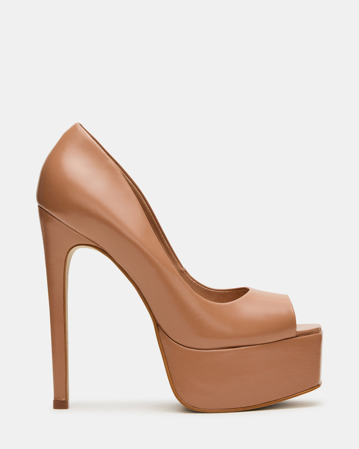 IVES Blush Box Leather Platform Square-Toe Stiletto Women's Heel Steve Madden BSH BOX LEA