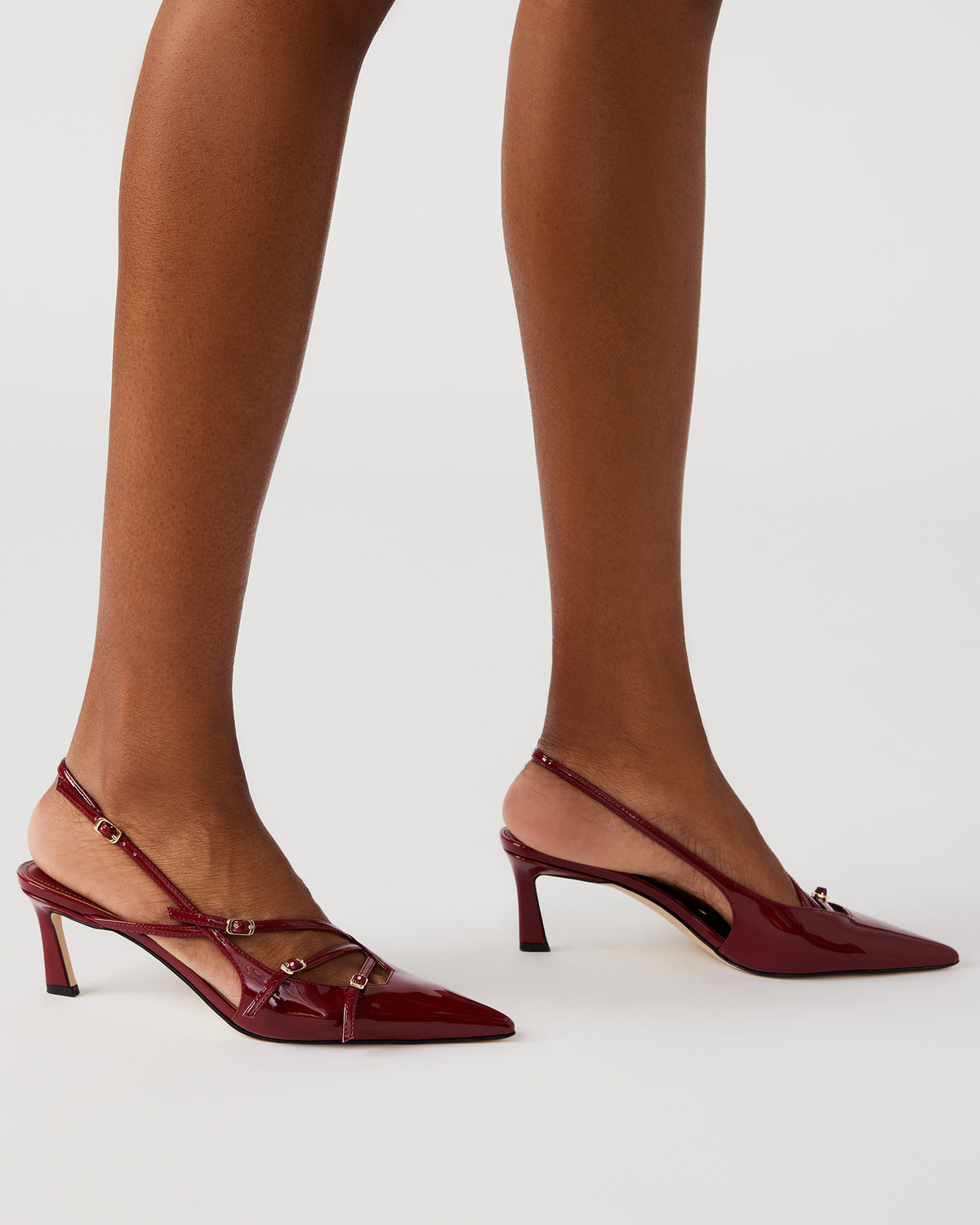LIANA Wine Patent Women's Slingback Pointed-Toe Low Heel Steve Madden WINE PATENT