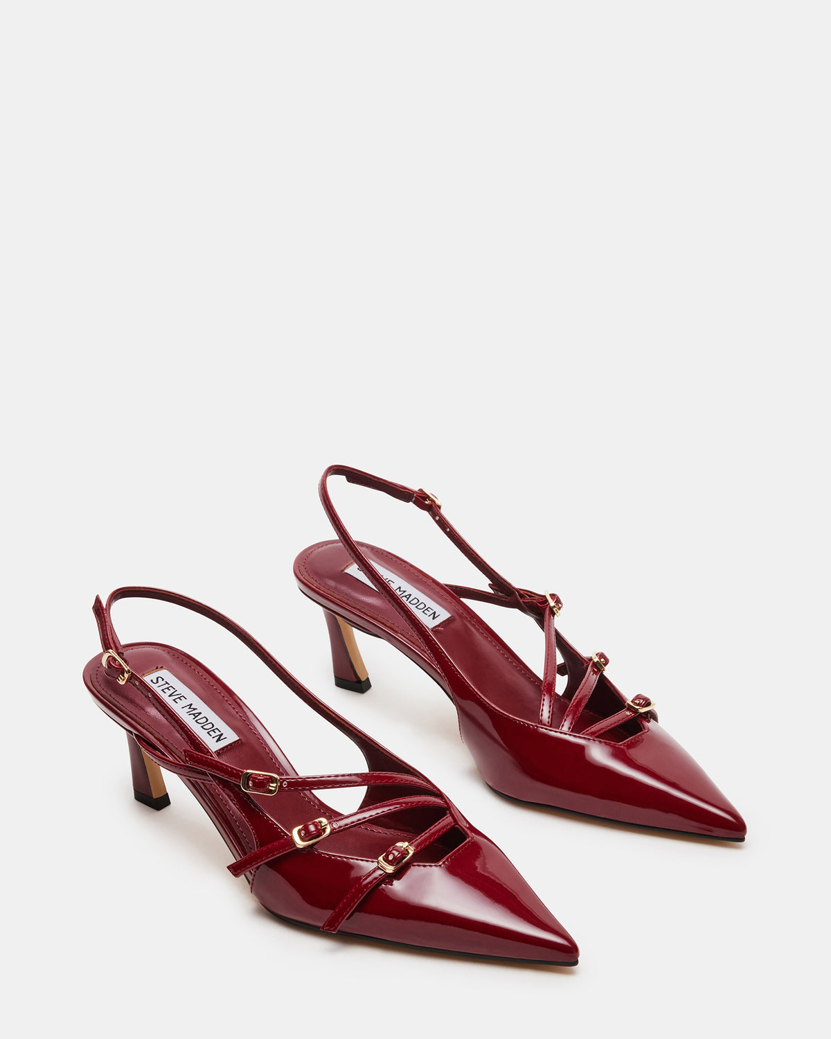LIANA Wine Patent Women's Slingback Pointed-Toe Low Heel Steve Madden WINE PATENT