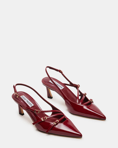 LIANA Wine Patent Women's Slingback Pointed-Toe Low Heel Steve Madden WINE PATENT