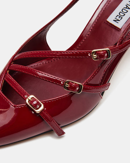 LIANA Wine Patent Women's Slingback Pointed-Toe Low Heel Steve Madden WINE PATENT