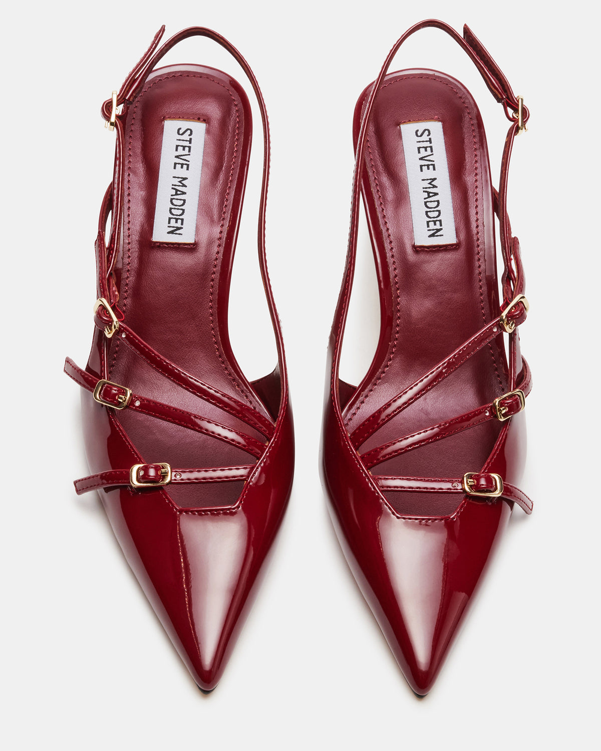 LIANA Wine Patent Women's Slingback Pointed-Toe Low Heel Steve Madden WINE PATENT