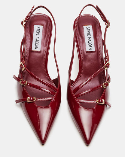 LIANA Wine Patent Women's Slingback Pointed-Toe Low Heel Steve Madden WINE PATENT