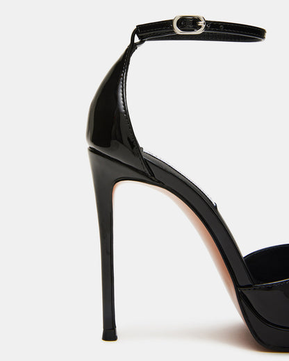 WILEY Black Patent Women's Open Toe Stiletto Heel Steve Madden BLACK PATENT