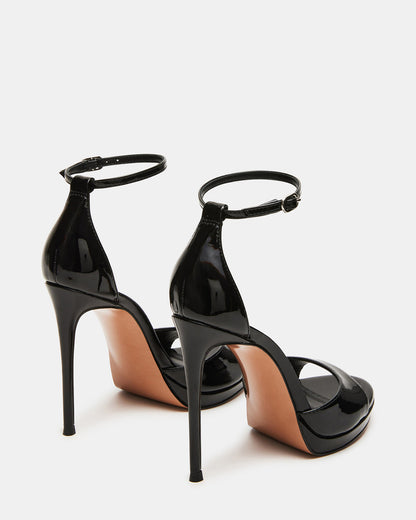 WILEY Black Patent Women's Open Toe Stiletto Heel Steve Madden BLACK PATENT