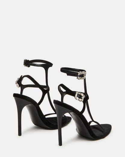SALMA Black Multi Stiletto Strappy Open-Toe Ankle Strap Women's Heel Steve Madden BLACK MULTI