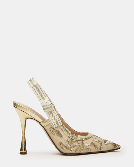 BRI Gold Multi Slingback Pump Women's Heel