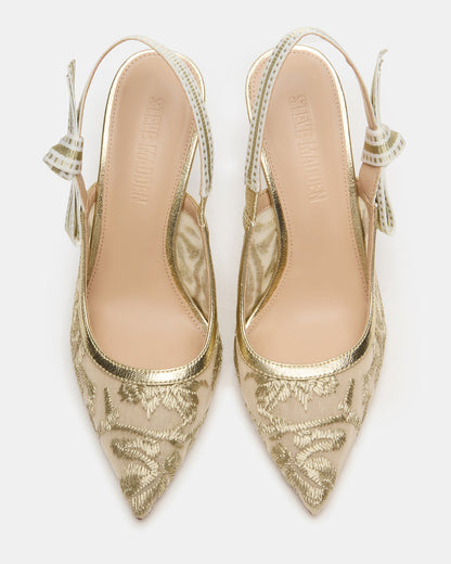BRI Gold Multi Slingback Pump Women's Heel Steve Madden GOLD MULTI