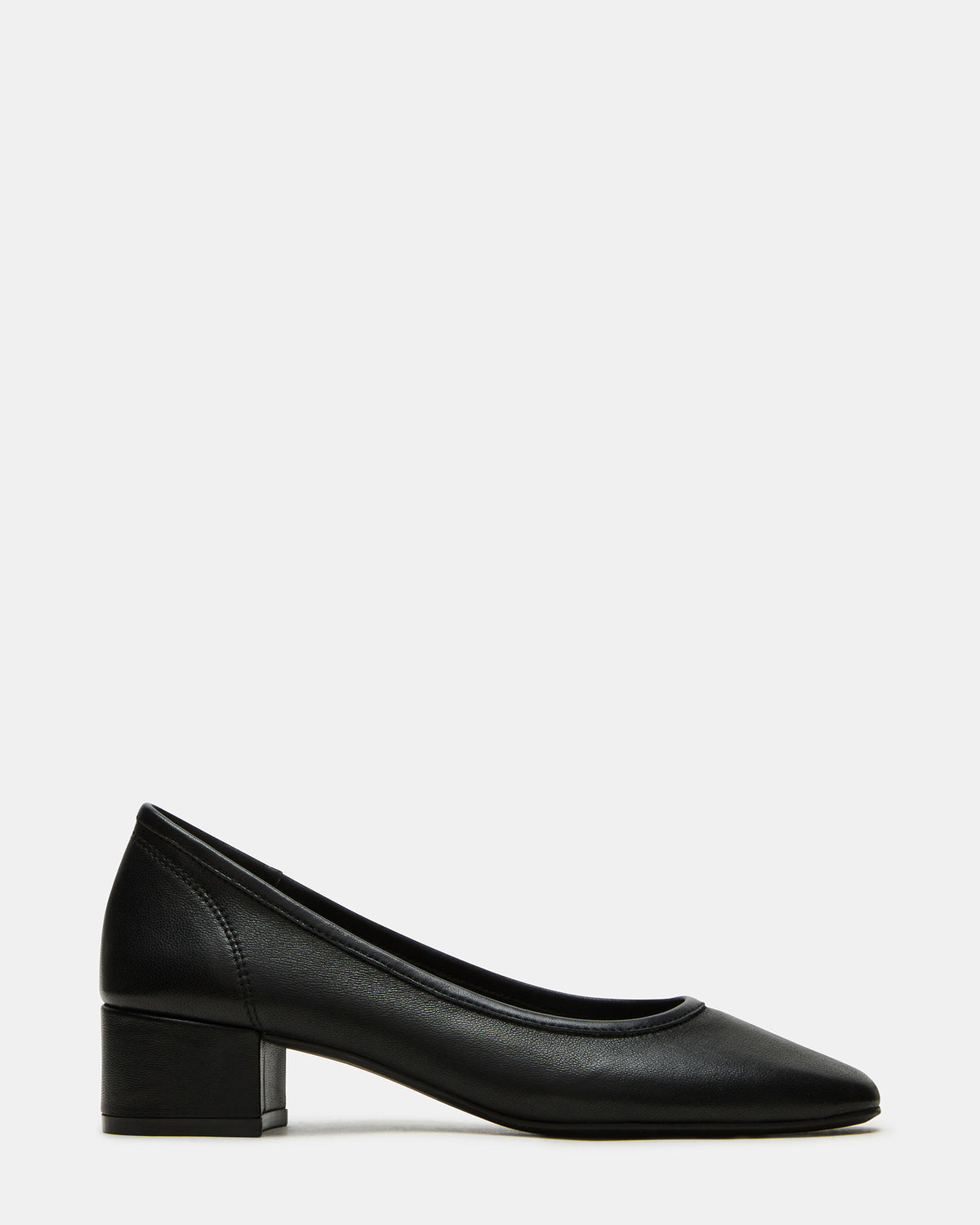 MOLLIE Black Leather Ballet Block Heels Steve Madden BLACK LEATHER