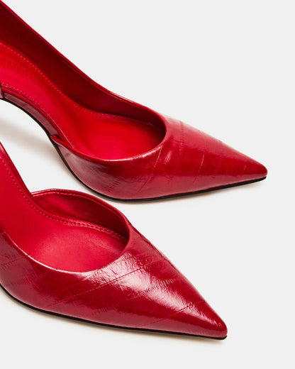 NULA Red Eeel Pointed-Toe Stiletto Pump Women's Heel Steve Madden RED EEL