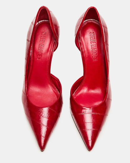 NULA Red Eeel Pointed-Toe Stiletto Pump Women's Heel Steve Madden RED EEL
