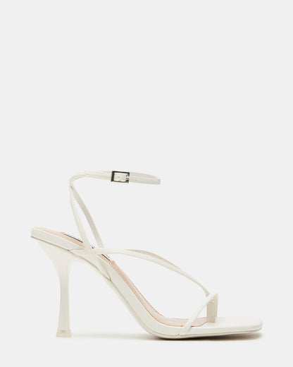 ANNIE White Women's Strappy Square Toe Heel Steve Madden WHITE