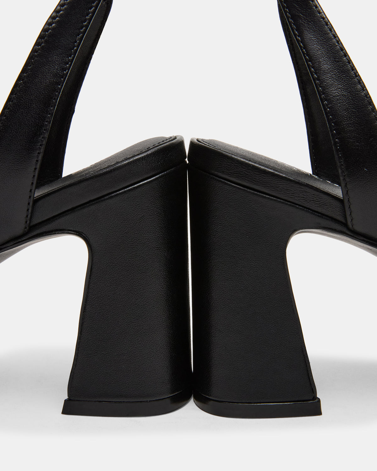 LARAH Black Leather Rounded Toe Block Heel Women's Heel Steve Madden BLACK LEATHER