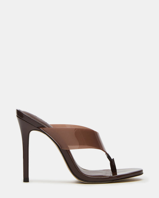 SABINE Brown Thong Mule Women's Heel