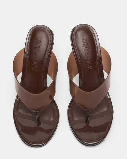 SABINE Brown Thong Mule Women's Heel Steve Madden BROWN