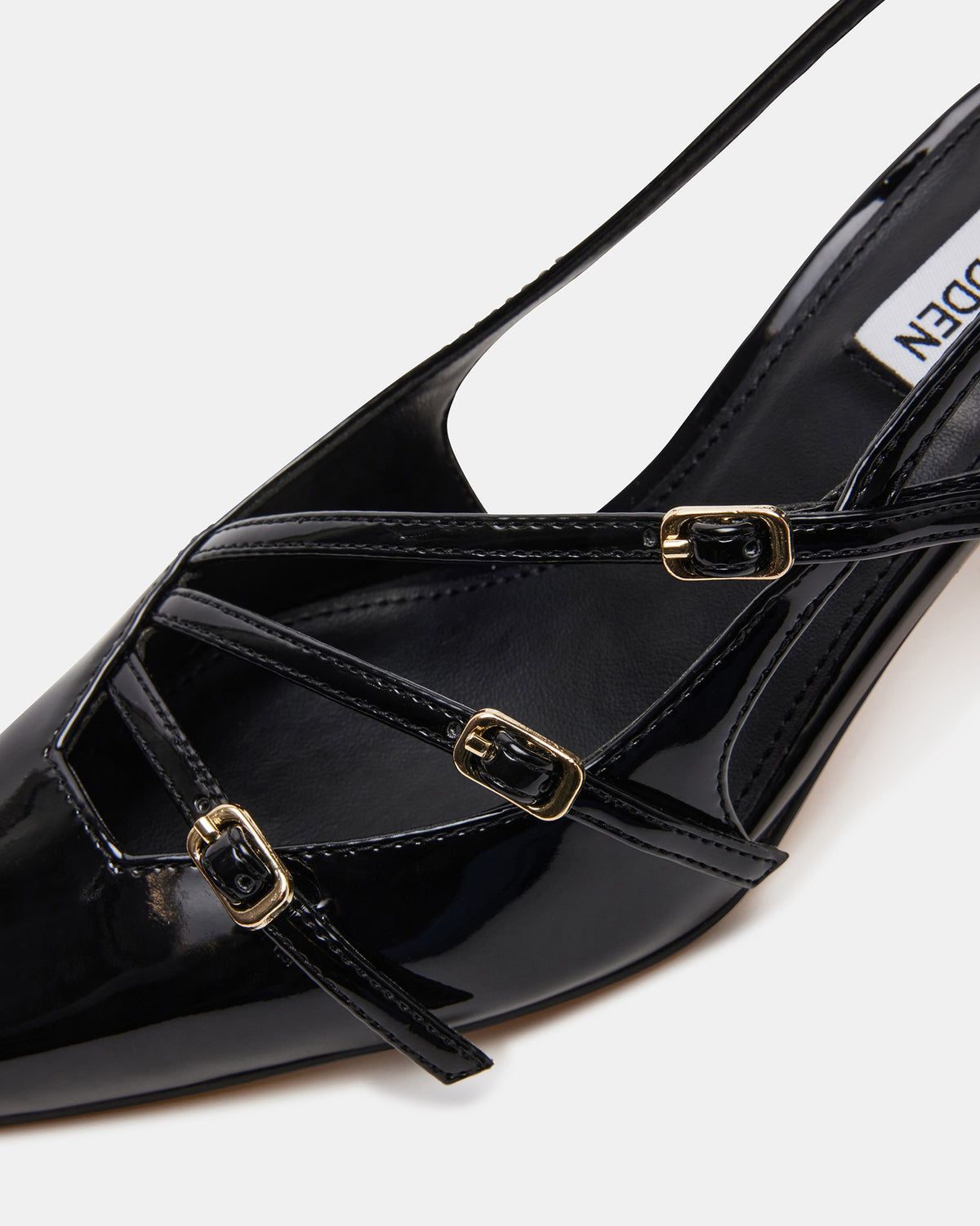 LIANA Black Patent Women's Slingback Pointed-Toe Low Heel Steve Madden BLACK PATENT