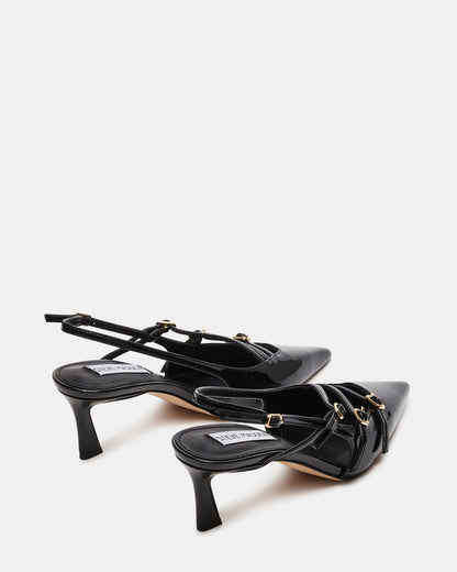 LIANA Black Patent Women's Slingback Pointed-Toe Low Heel Steve Madden BLACK PATENT