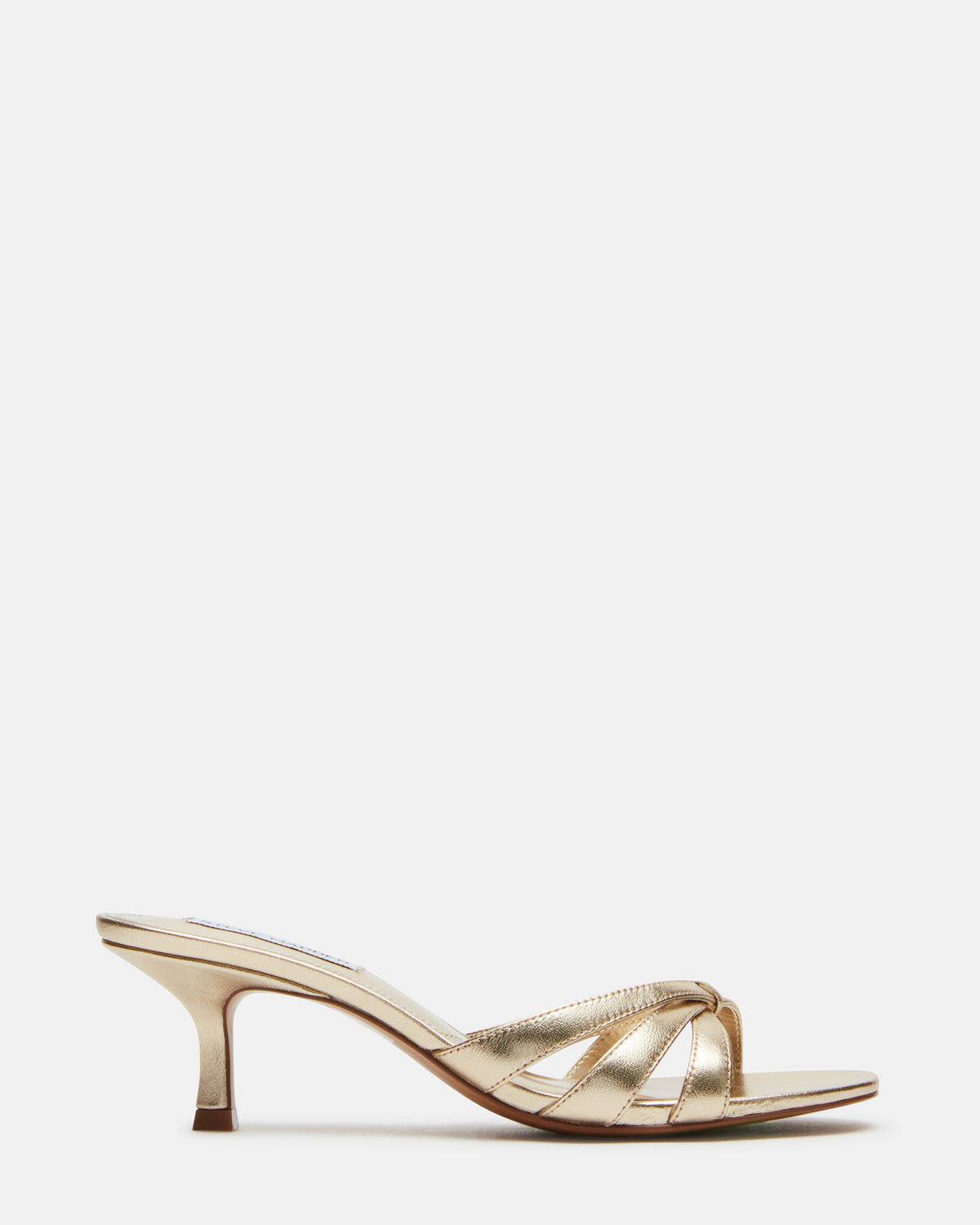 CARY Gold Leather Square-Toe Strappy Mule Women's Heel Steve Madden GOLD LEATHER