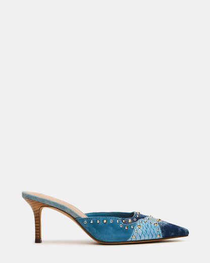 ALEXI Denim Multi Studs Pointed-Toe Mule Women's Heel Steve Madden DENIM MULTI