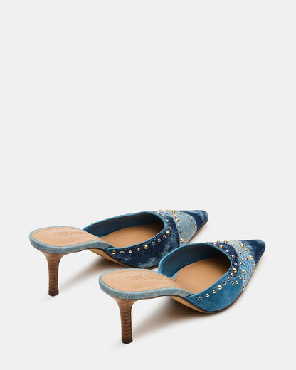 ALEXI Denim Multi Studs Pointed-Toe Mule Women's Heel Steve Madden DENIM MULTI