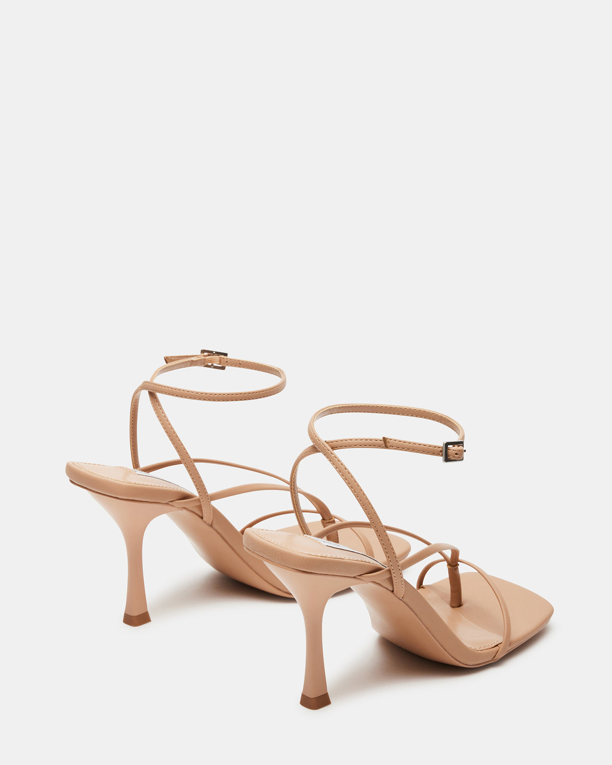 ANNIE Natural Women's Strappy Square Toe Heel Steve Madden NATURAL