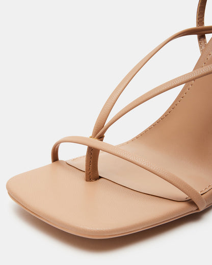 ANNIE Natural Women's Strappy Square Toe Heel Steve Madden NATURAL