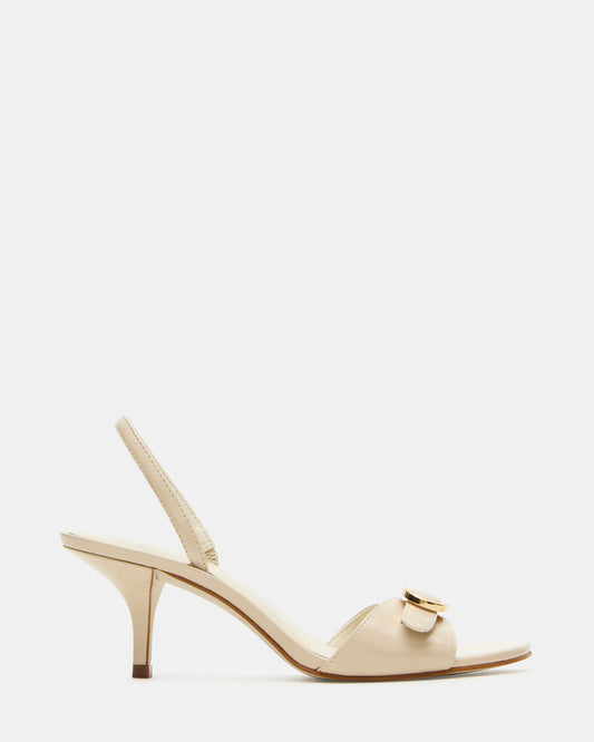 HENRIETTA Bone Leather Slingback Square-Toe Women's Heel