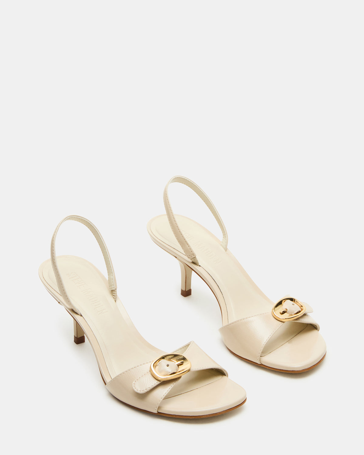 HENRIETTA Bone Leather Slingback Square-Toe Women's Heel Steve Madden BONE LEATHER