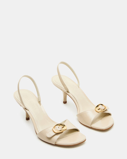 HENRIETTA Bone Leather Slingback Square-Toe Women's Heel Steve Madden BONE LEATHER