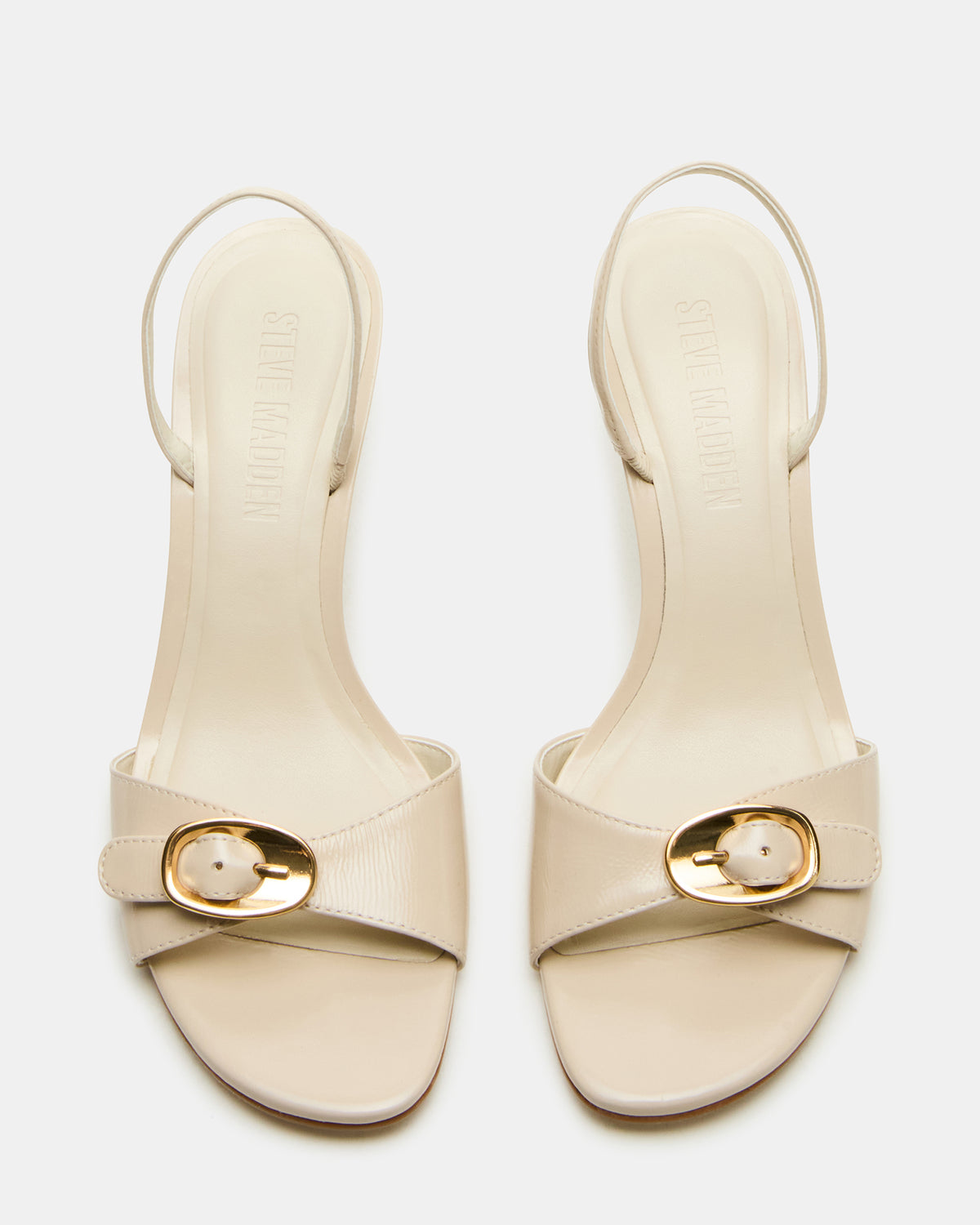 HENRIETTA Bone Leather Slingback Square-Toe Women's Heel Steve Madden BONE LEATHER
