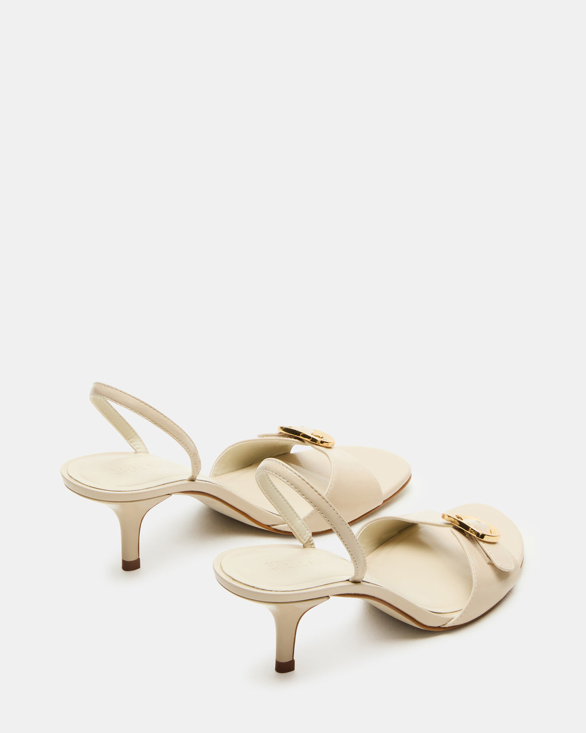 HENRIETTA Bone Leather Slingback Square-Toe Women's Heel Steve Madden BONE LEATHER