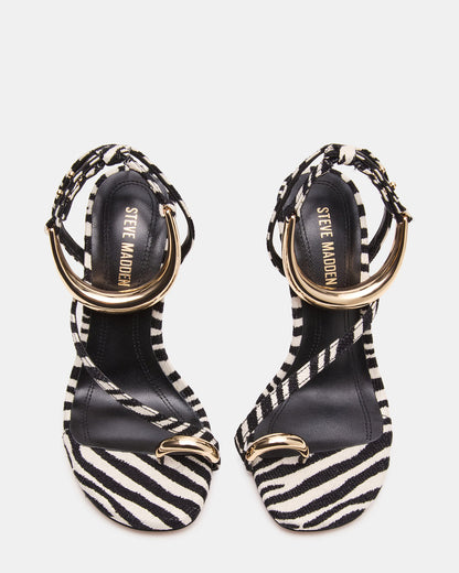 TIA Zebra Open-Toe Stiletto Women's Heel Steve Madden ZEBRA