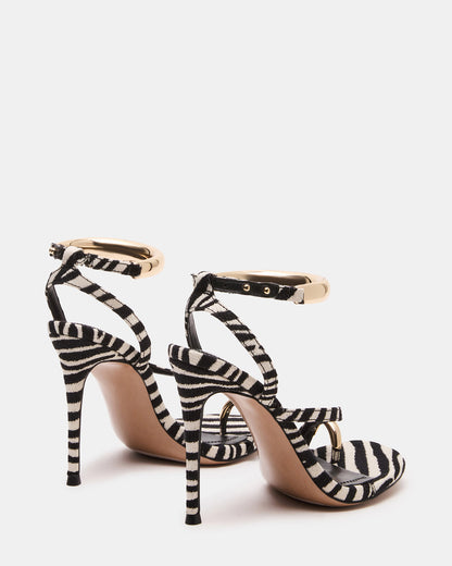 TIA Zebra Open-Toe Stiletto Women's Heel Steve Madden ZEBRA