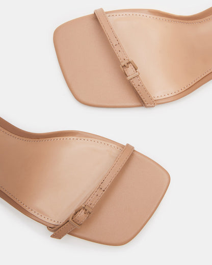 AILENE Tan Leather Square Toe Dress Sandal | Women's Heels Steve Madden TAN LEATHER