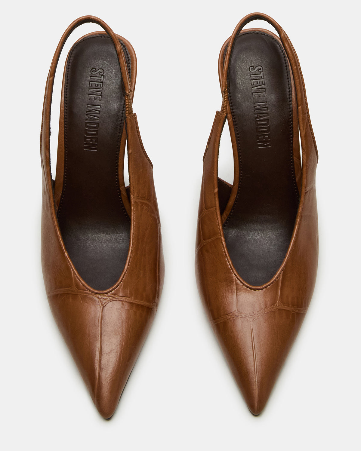 ANDROMEDA Tan Crocodile Slingback Pointed-Toe Stiletto Pump Women's Heel Steve Madden TAN CROCODILE