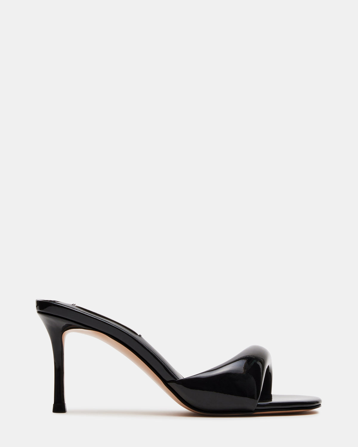 KIERAN Black Patent Mule Heel | Women's Heels Steve Madden BLACK PATENT