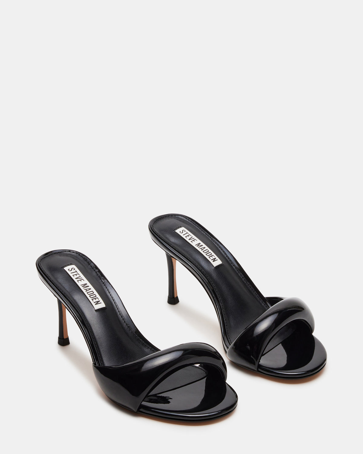 KIERAN Black Patent Mule Heel | Women's Heels Steve Madden BLACK PATENT