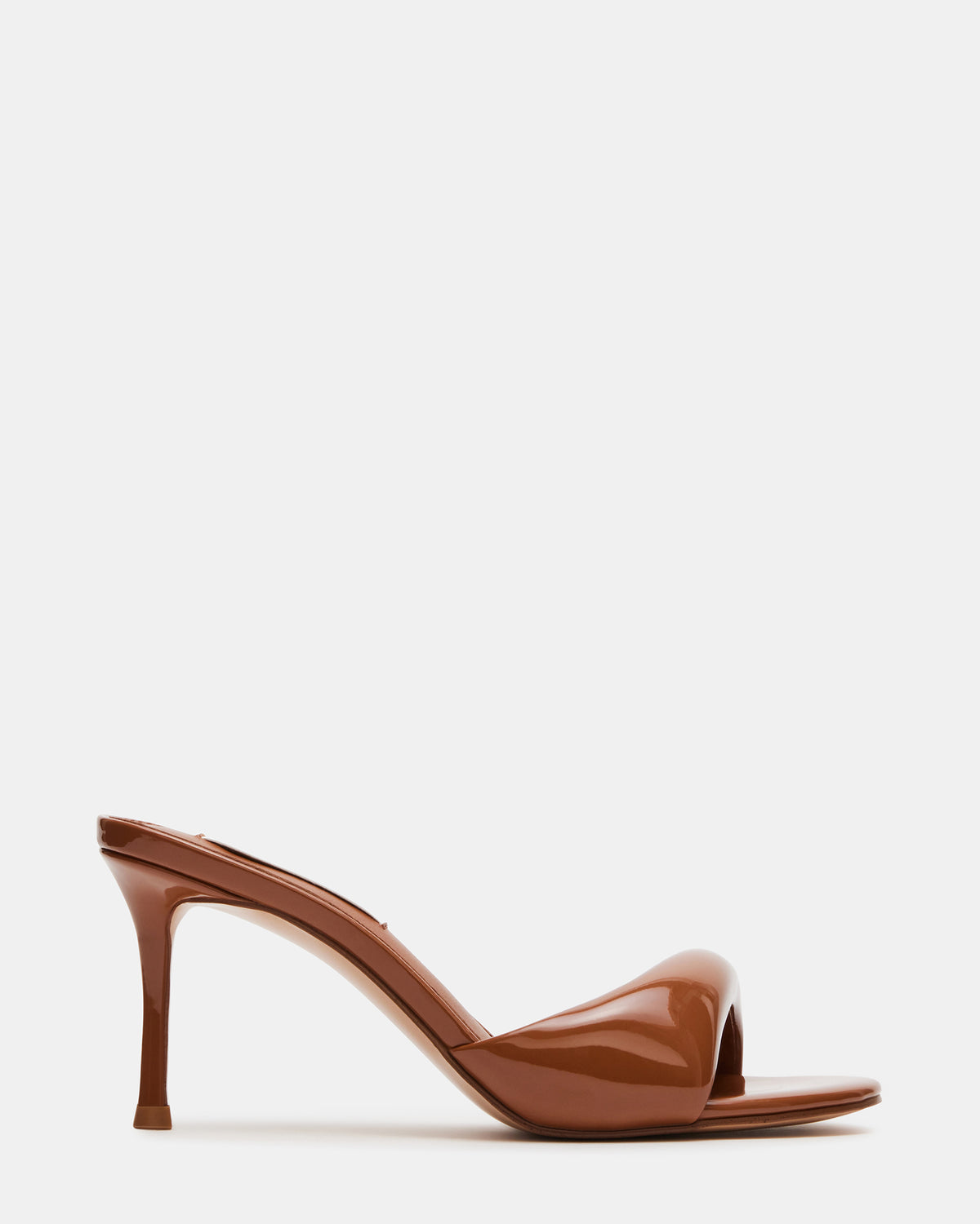 KIERAN Camel Patent Mule Heel | Women's Heels Steve Madden CAMEL PATENT