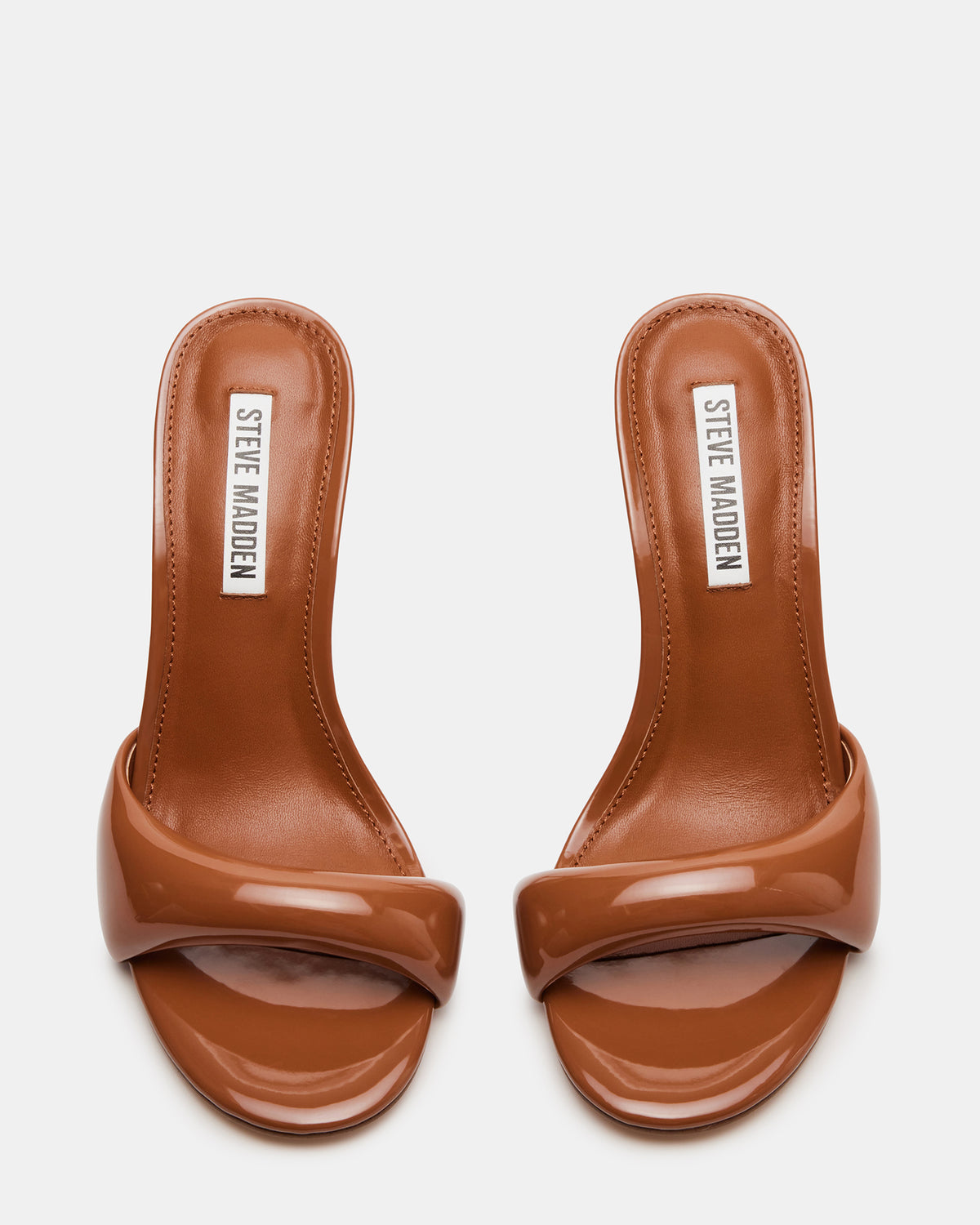 KIERAN Camel Patent Mule Heel | Women's Heels Steve Madden CAMEL PATENT