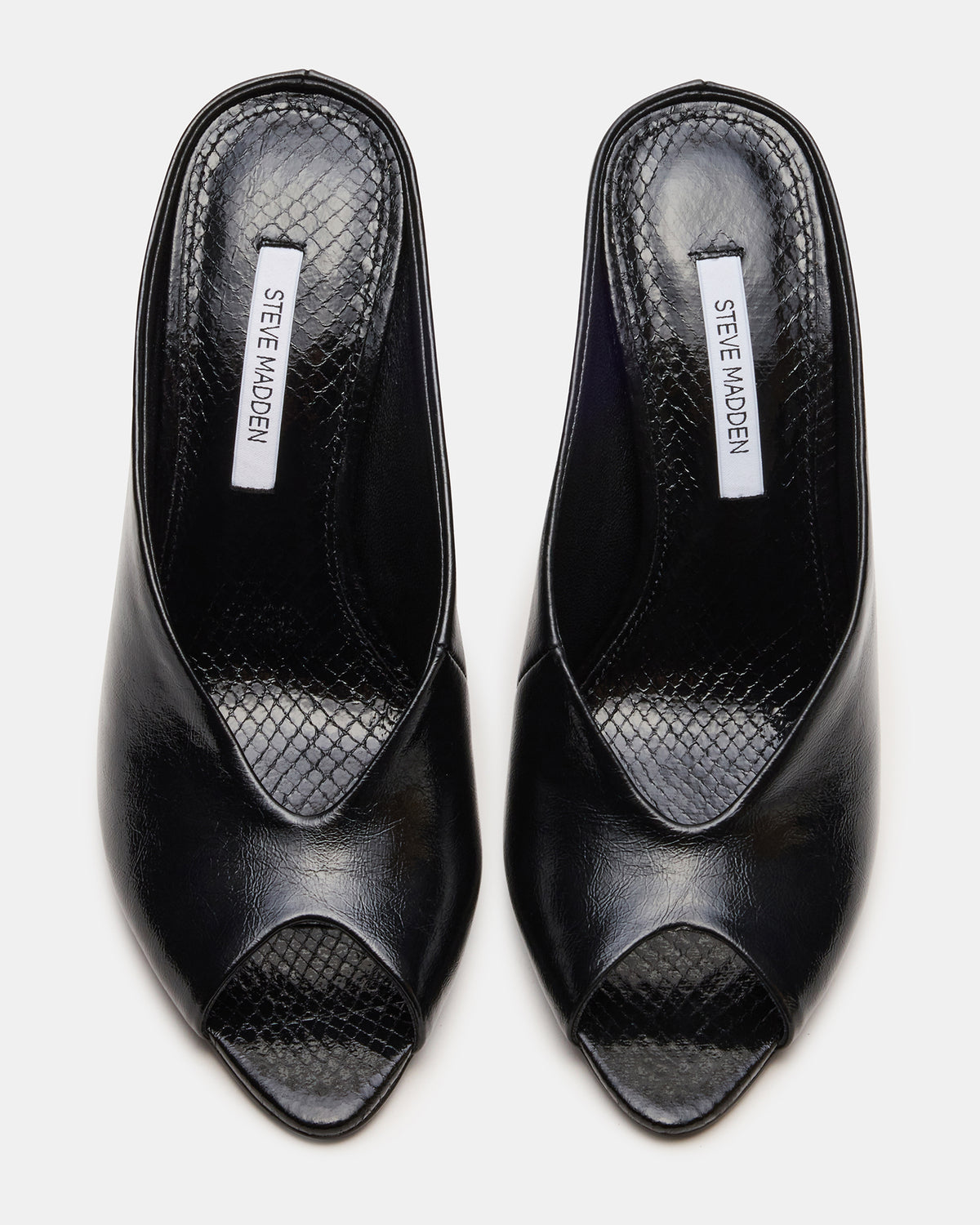 AGAZE Black Peep-Toe Stiletto Women's Heel Steve Madden BLACK