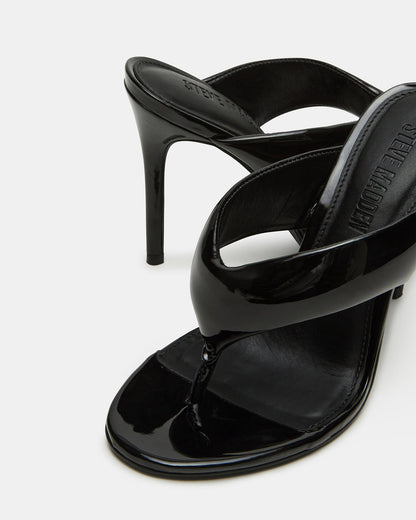 SABINE Black Patent Thong Mule Women's Heel Steve Madden BLACK PATENT