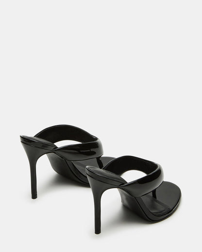 SABINE Black Patent Thong Mule Women's Heel Steve Madden BLACK PATENT