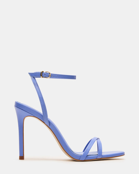 JYPSEY Blue Leather Strappy Stiletto Women's Heel