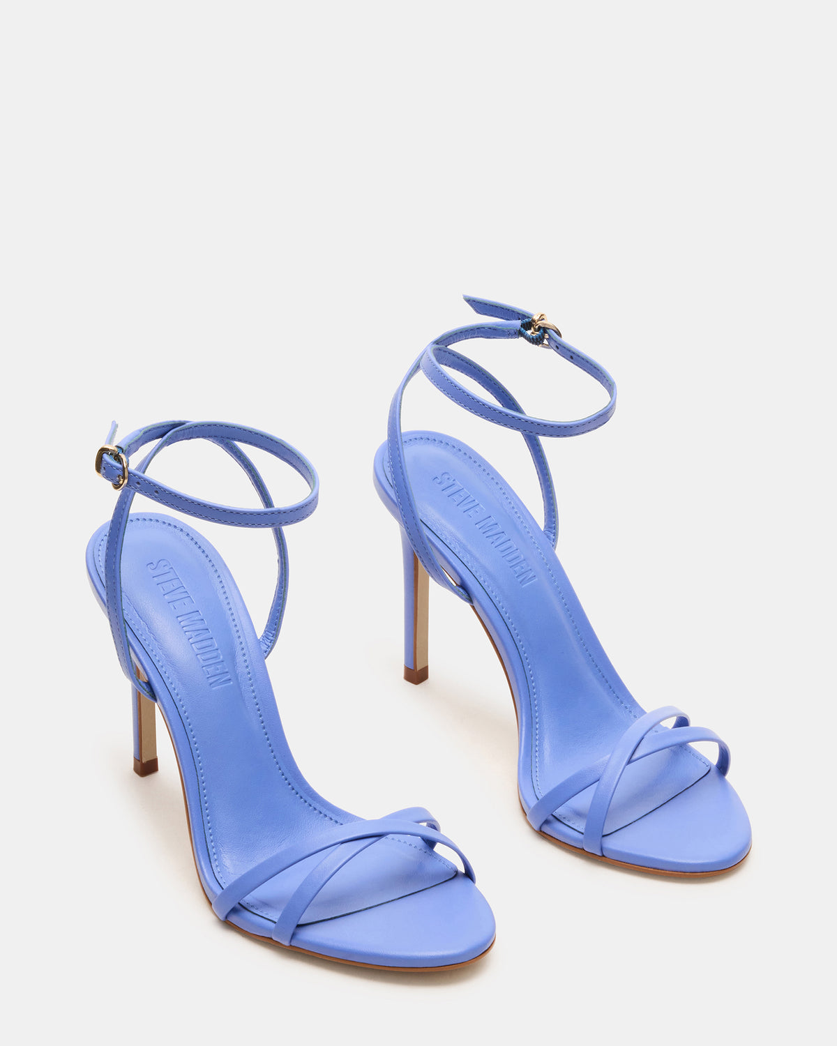 JYPSEY Blue Leather Strappy Stiletto Women's Heel Steve Madden BLUE LEATHER