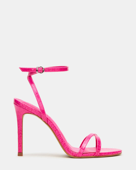 JYPSEY Pink Crocodile Strappy Stiletto Women's Heel