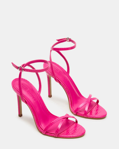 JYPSEY Pink Crocodile Strappy Stiletto Women's Heel Steve Madden PINK CROCODILE