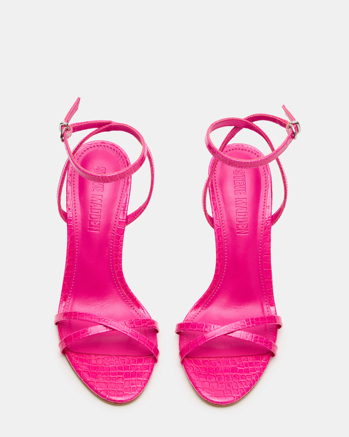 JYPSEY Pink Crocodile Strappy Stiletto Women's Heel Steve Madden PINK CROCODILE