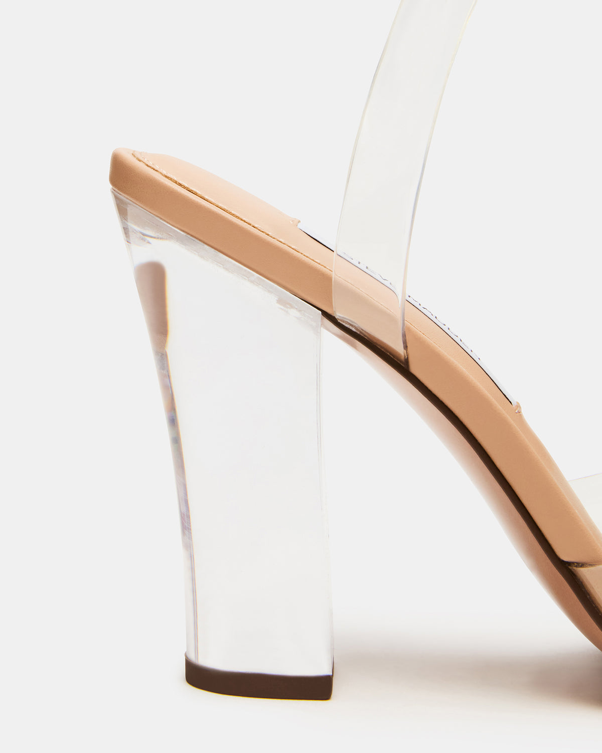 WHISTLE Clear Square-Toe Block Heel Women's Heel Steve Madden CLEAR