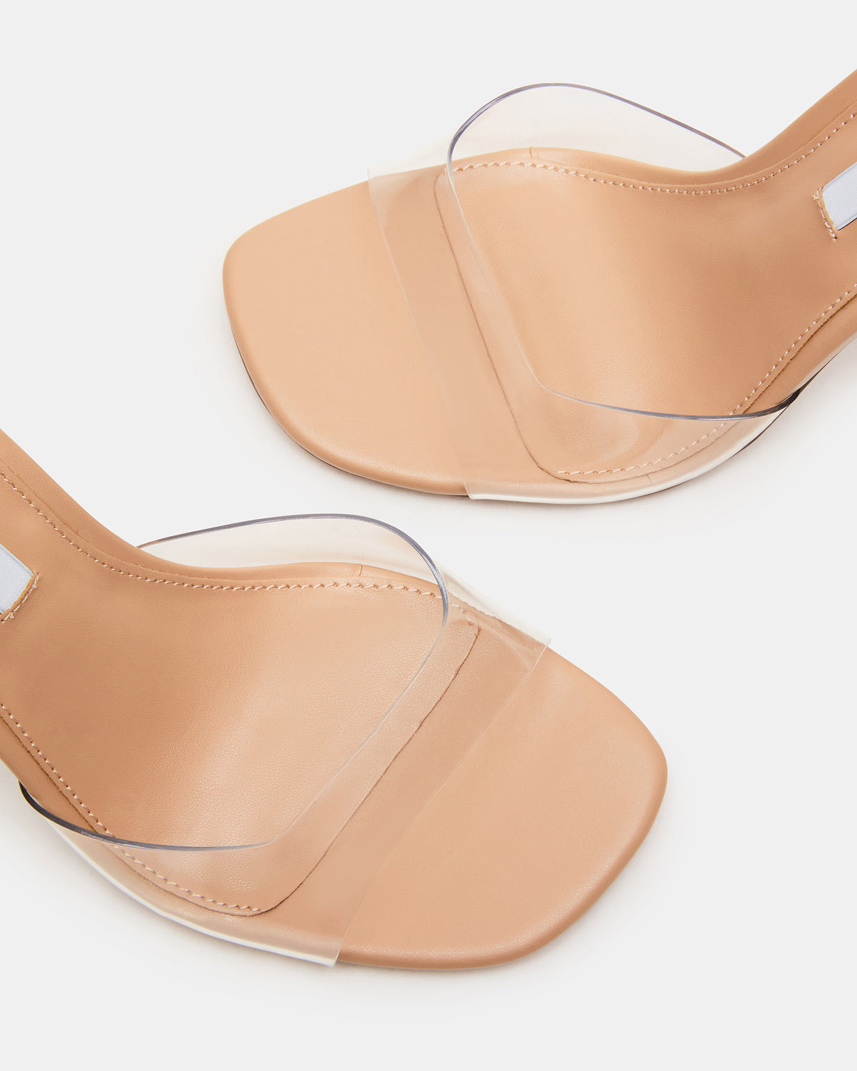WHISTLE Clear Square-Toe Block Heel Women's Heel Steve Madden CLEAR