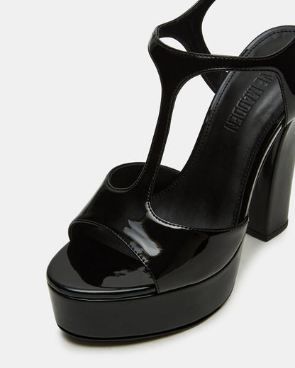 TAMI Black Patent Strappy Platform Women's Heel Steve Madden BLACK PATENT